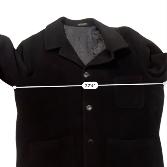 Baracuta Men’s Black Wool Cashmere Blend Overcoat, Made in Bulgaria Size XXL - Picture 9 of 13